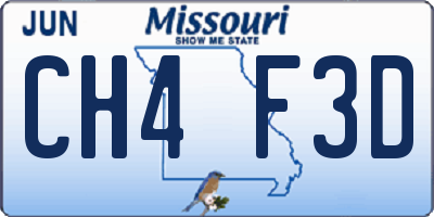 MO license plate CH4F3D