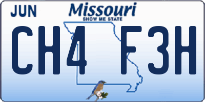 MO license plate CH4F3H