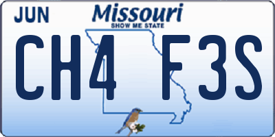 MO license plate CH4F3S