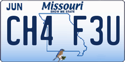 MO license plate CH4F3U