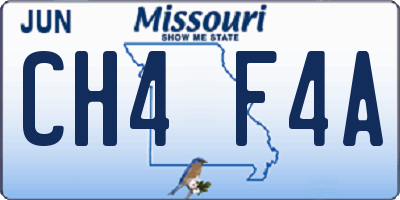 MO license plate CH4F4A