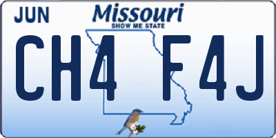 MO license plate CH4F4J