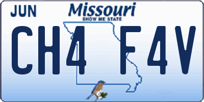 MO license plate CH4F4V