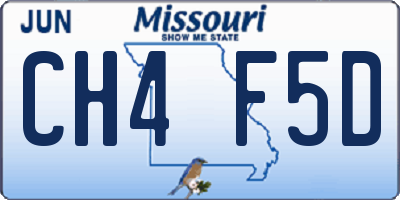 MO license plate CH4F5D