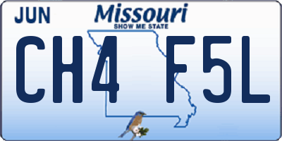 MO license plate CH4F5L