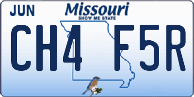 MO license plate CH4F5R