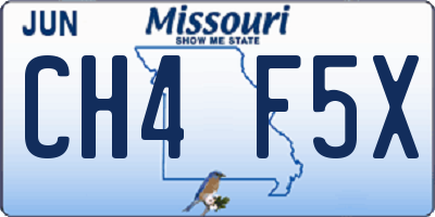 MO license plate CH4F5X
