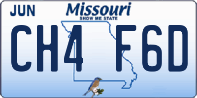 MO license plate CH4F6D