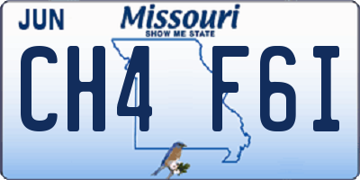 MO license plate CH4F6I