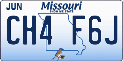 MO license plate CH4F6J