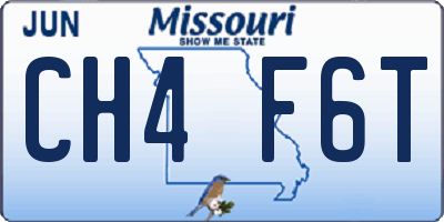 MO license plate CH4F6T