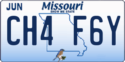 MO license plate CH4F6Y