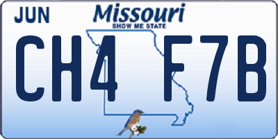 MO license plate CH4F7B