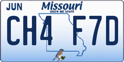 MO license plate CH4F7D
