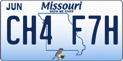 MO license plate CH4F7H