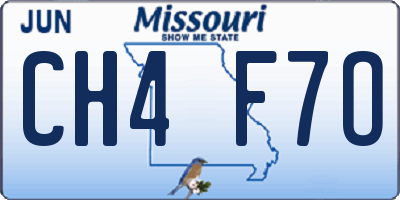 MO license plate CH4F7O