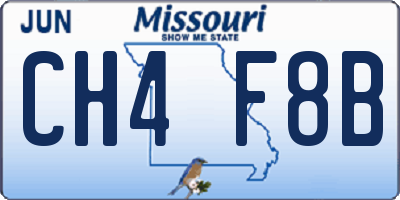 MO license plate CH4F8B