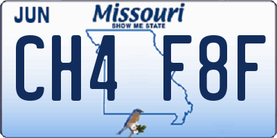 MO license plate CH4F8F