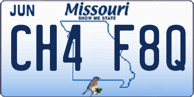 MO license plate CH4F8Q