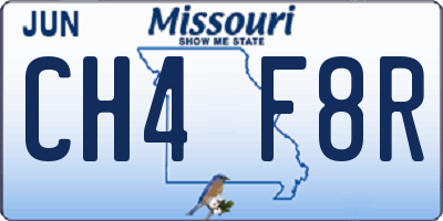 MO license plate CH4F8R