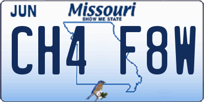 MO license plate CH4F8W