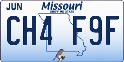 MO license plate CH4F9F