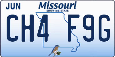 MO license plate CH4F9G