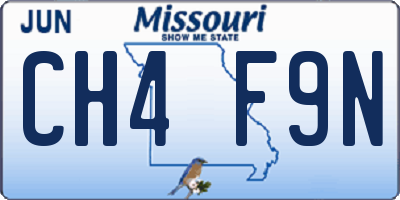 MO license plate CH4F9N