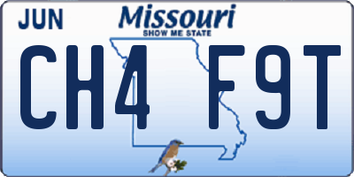MO license plate CH4F9T