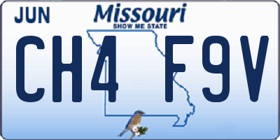 MO license plate CH4F9V