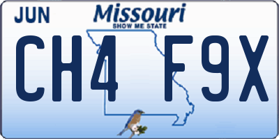 MO license plate CH4F9X
