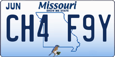 MO license plate CH4F9Y