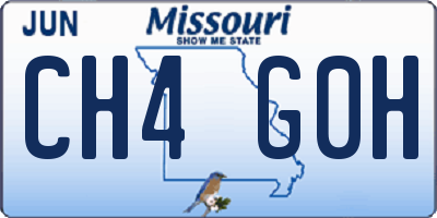 MO license plate CH4G0H