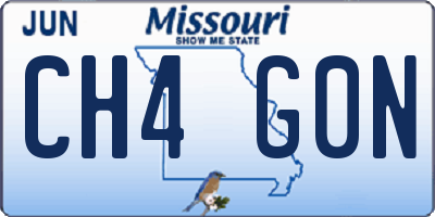 MO license plate CH4G0N
