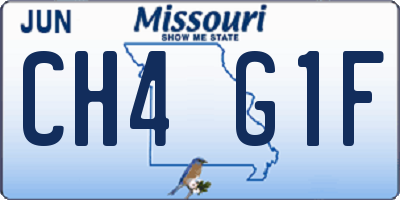MO license plate CH4G1F