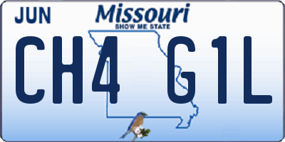 MO license plate CH4G1L