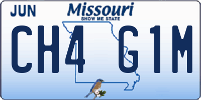 MO license plate CH4G1M