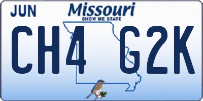 MO license plate CH4G2K