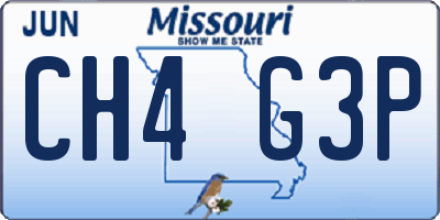MO license plate CH4G3P