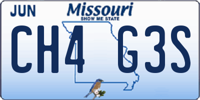 MO license plate CH4G3S