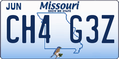 MO license plate CH4G3Z