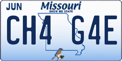 MO license plate CH4G4E