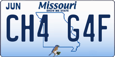 MO license plate CH4G4F