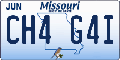 MO license plate CH4G4I
