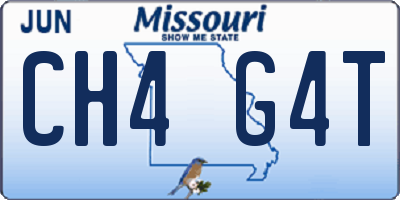 MO license plate CH4G4T