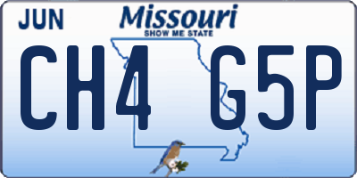 MO license plate CH4G5P