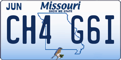 MO license plate CH4G6I