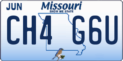 MO license plate CH4G6U