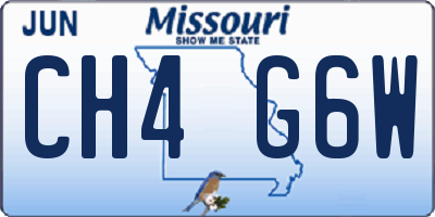 MO license plate CH4G6W