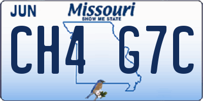 MO license plate CH4G7C